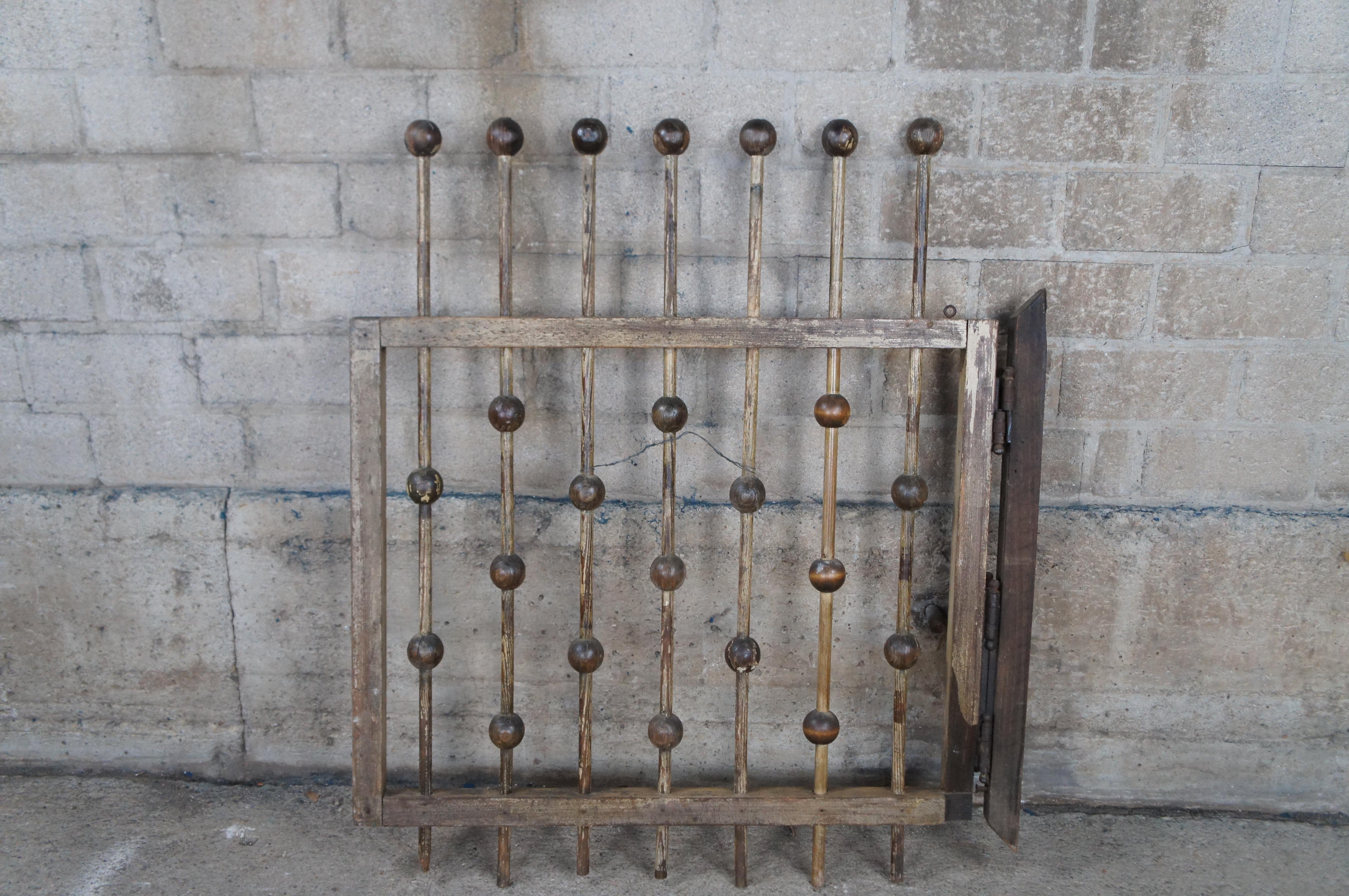 Antica porta di recinzione vittoriana Ball and Stick Oak di recupero architettonico 32