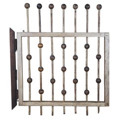 Antique Victorian Ball & Stick Oak Fence Gate Door Architectural Salvage 32"