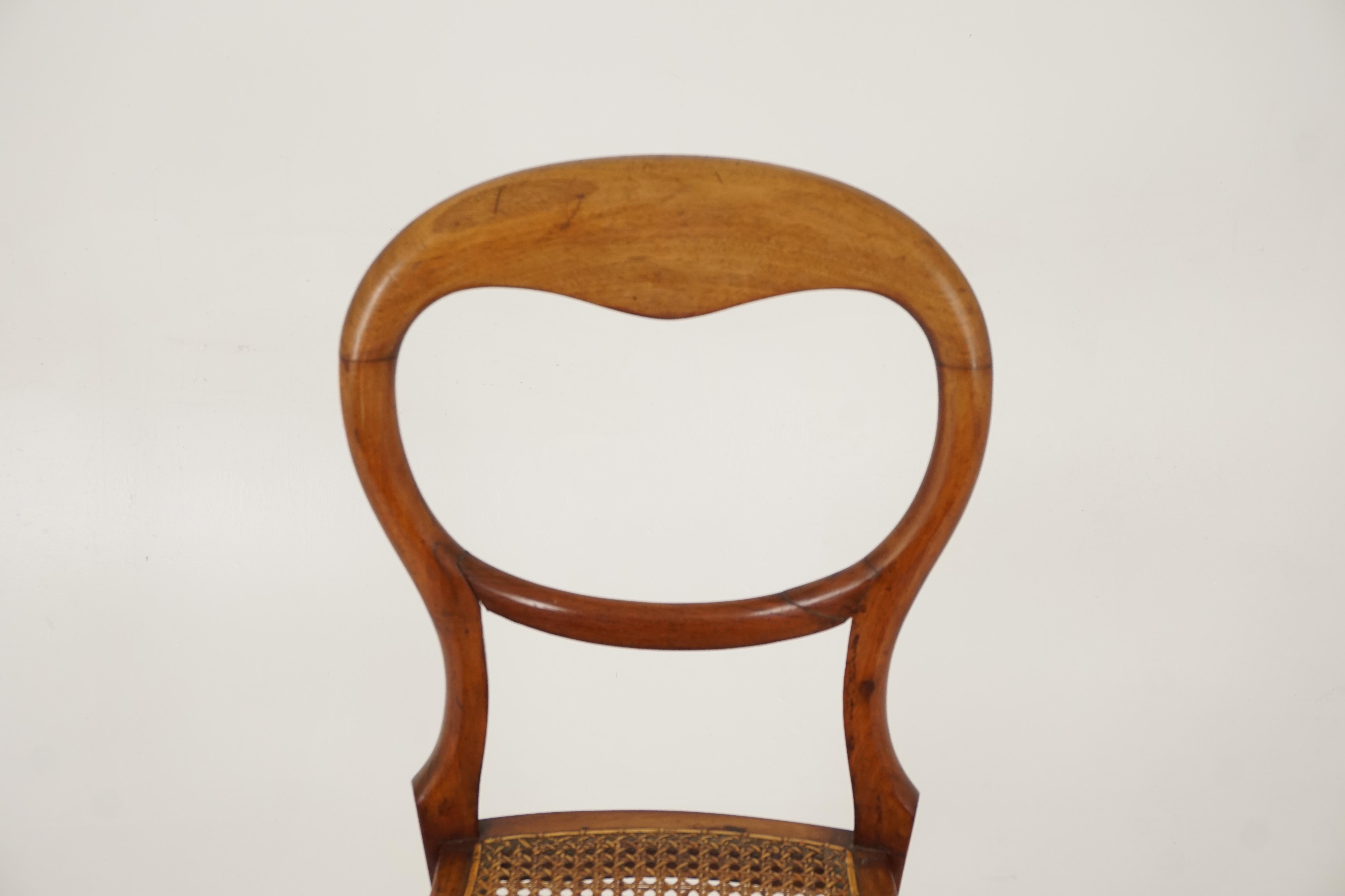 Hand-Crafted Antique Victorian Balloon Back Chair, Bedroom Chair, Scotland 1880, B2396A