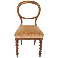 Antique Victorian Balloon Back Chair, Upholstered Chair, Scotland 1880, B2396