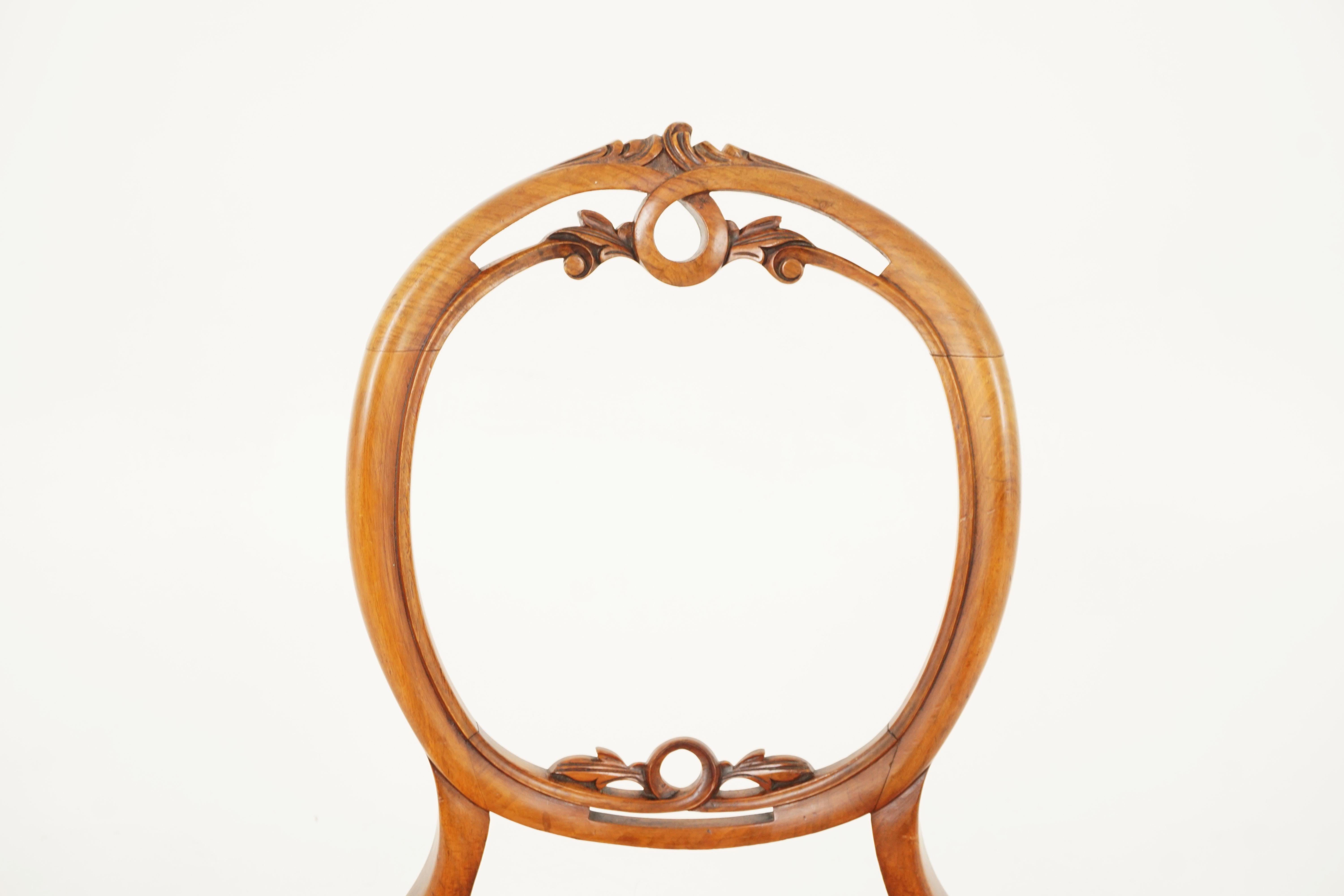 Écossais Chaises victoriennes anciennes à dossier en forme de ballon, bois de rose, lot de 2, Écosse 1870, B2482