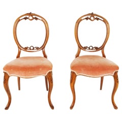 Antique Victorian Balloon Back Chairs, Rosewood, Set of 2, Scotland 1870, B2482
