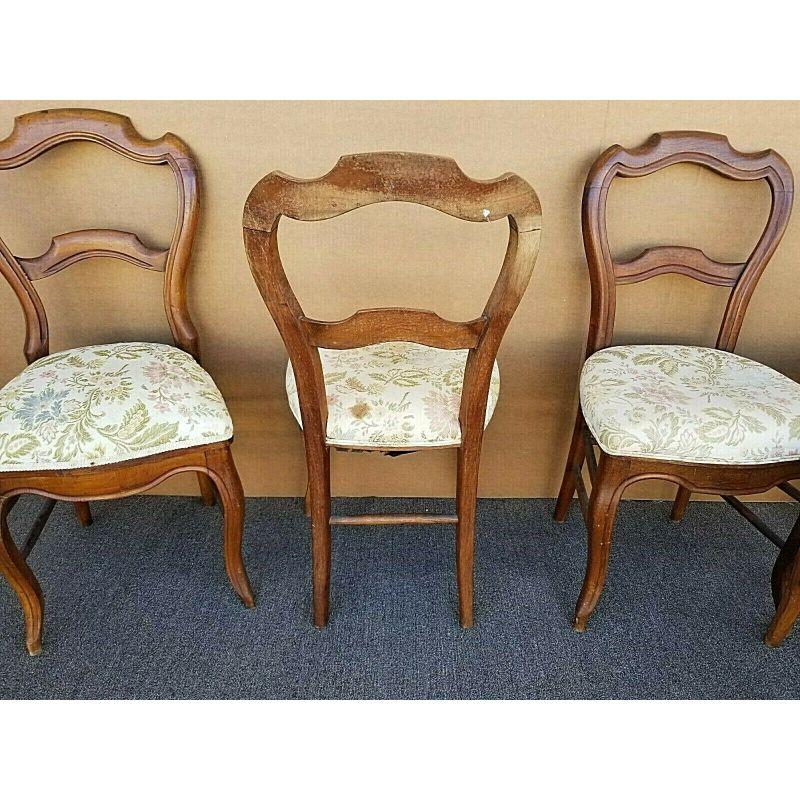 American Antique Victorian Balloon Back Chairs, Set of 7 For Sale