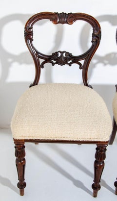 Antique Victorian Balloon Back Dining Chairs Set of 4