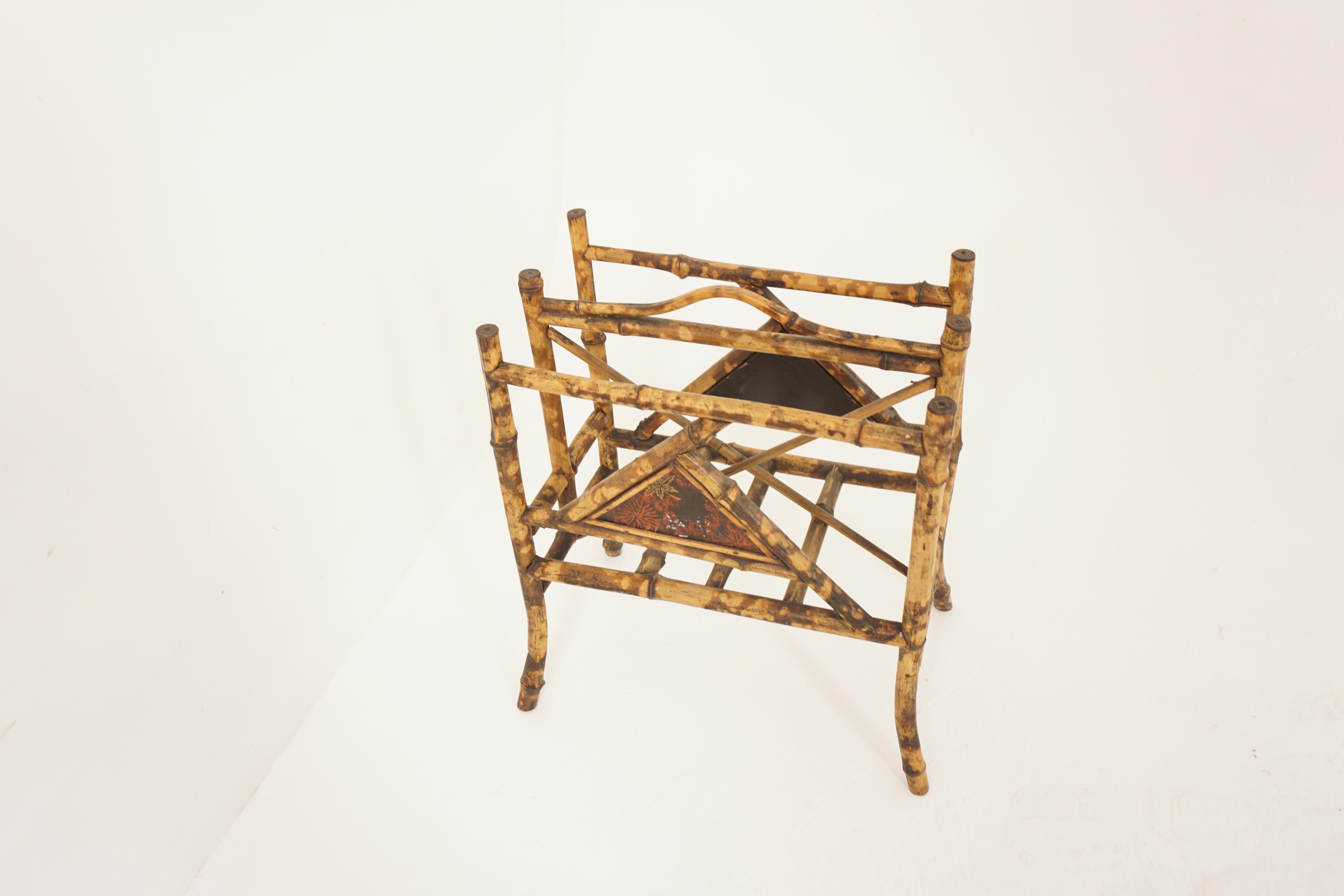 Antique Victorian Bamboo Magazine Stand, Paper Rack, Scotland 1880, H034 In Good Condition In Vancouver, BC