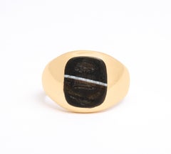 Antique Victorian Banded Agate Signet Ring