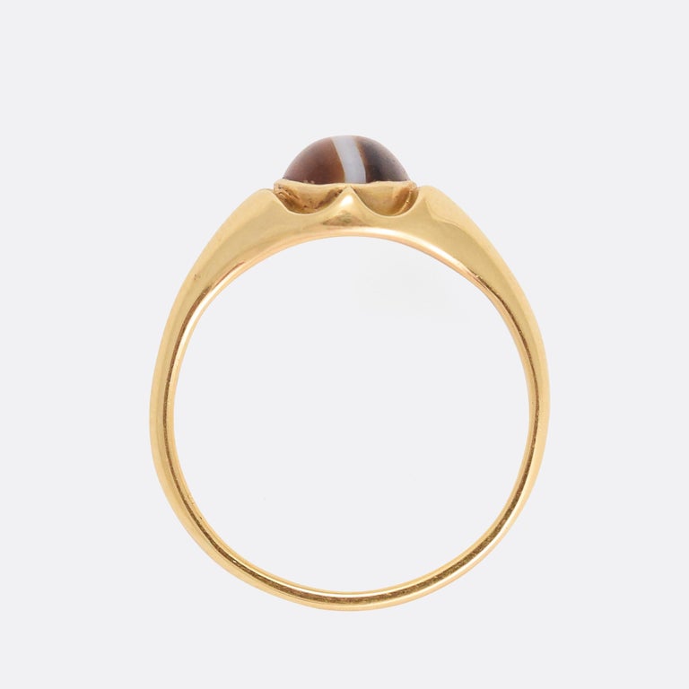 Antique Victorian Banded Agate Ring at 1stDibs