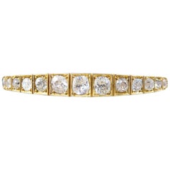 Antique Victorian Bangle set with 4.50 Ct Cushion Cut Diamond in 15 Carat Gold