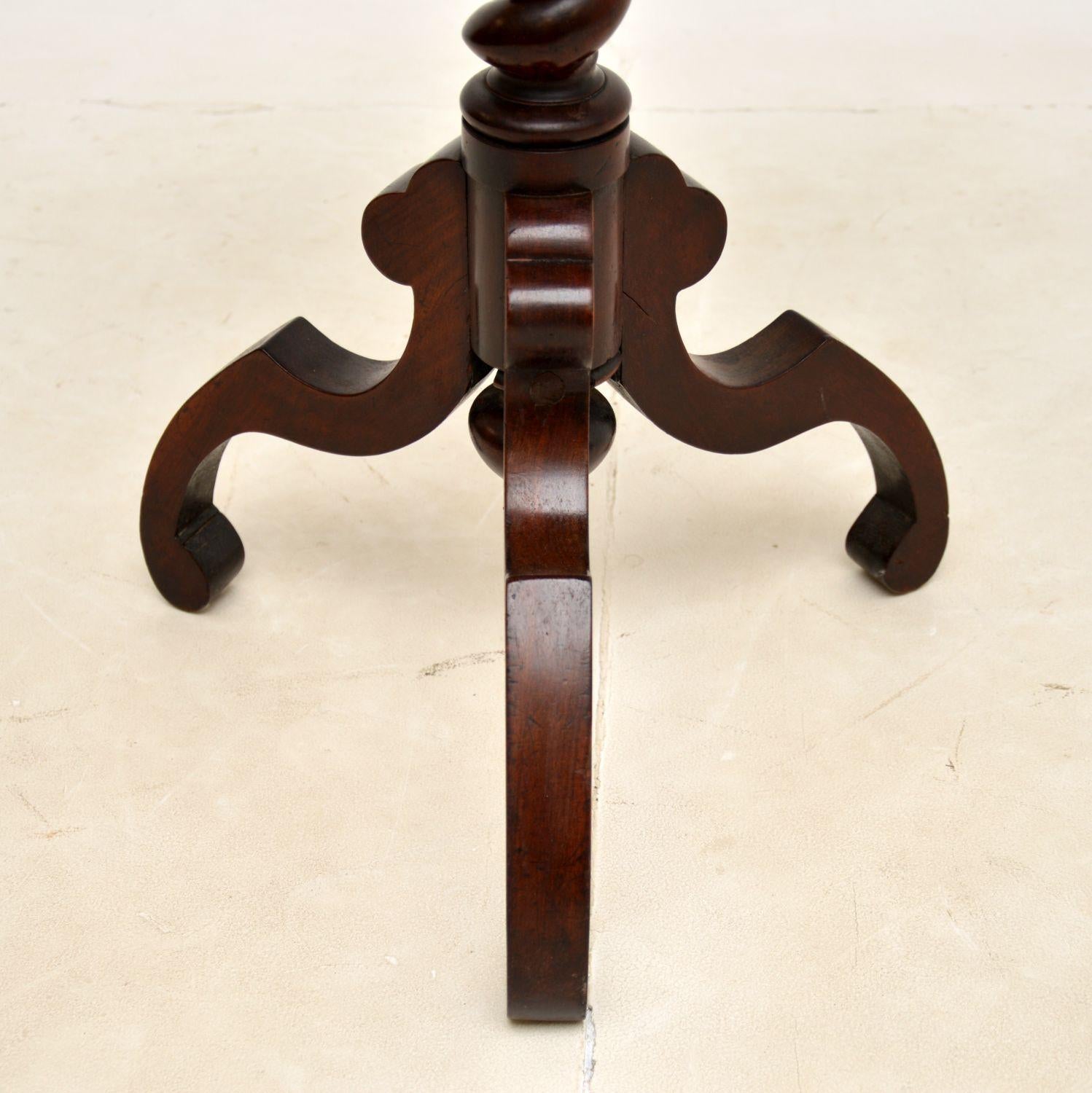 Mid-19th Century Antique Victorian Barley Twist Side Table For Sale