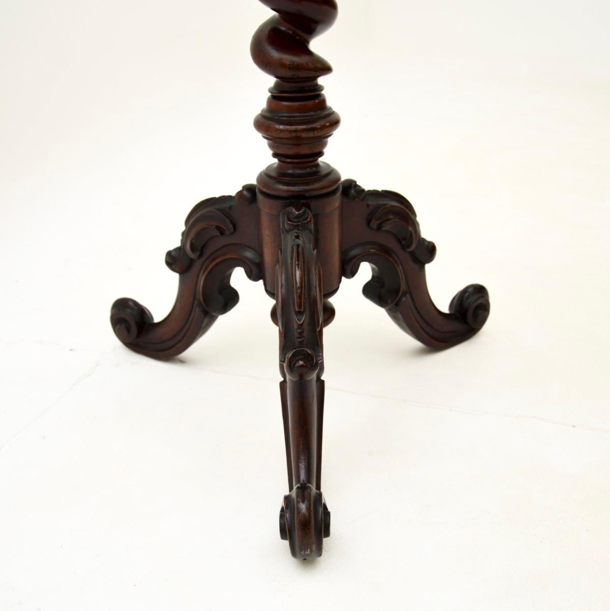 Mid-19th Century Antique Victorian Barley Twist Side Table For Sale
