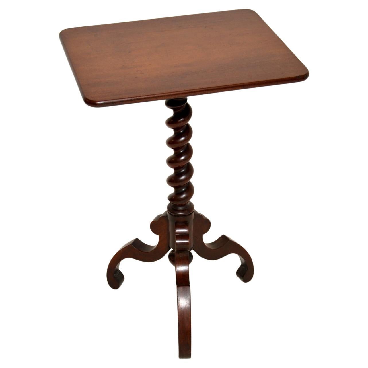 Antique Victorian Barley Twist Side Table For Sale