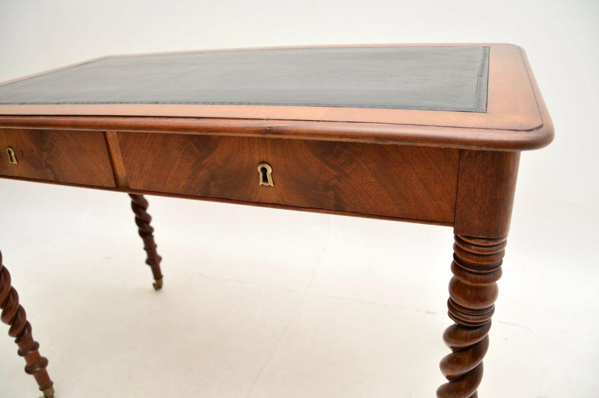 Antique Victorian Barley Twist Writing Table / Desk 2