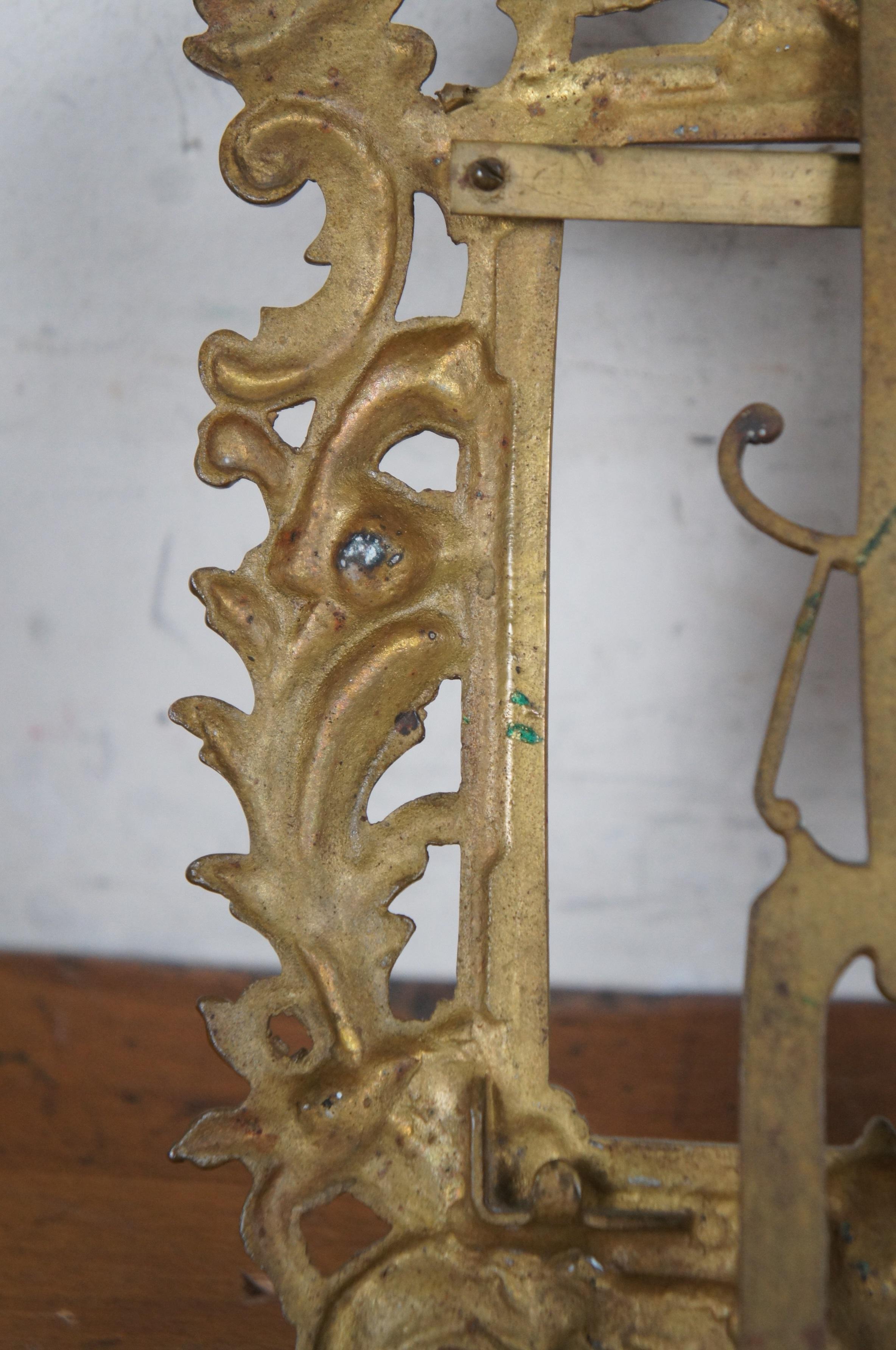 Antiker viktorianischer Barock-Bilderrahmen und Fotografie im Jugendstil aus Messing mit Messing 12