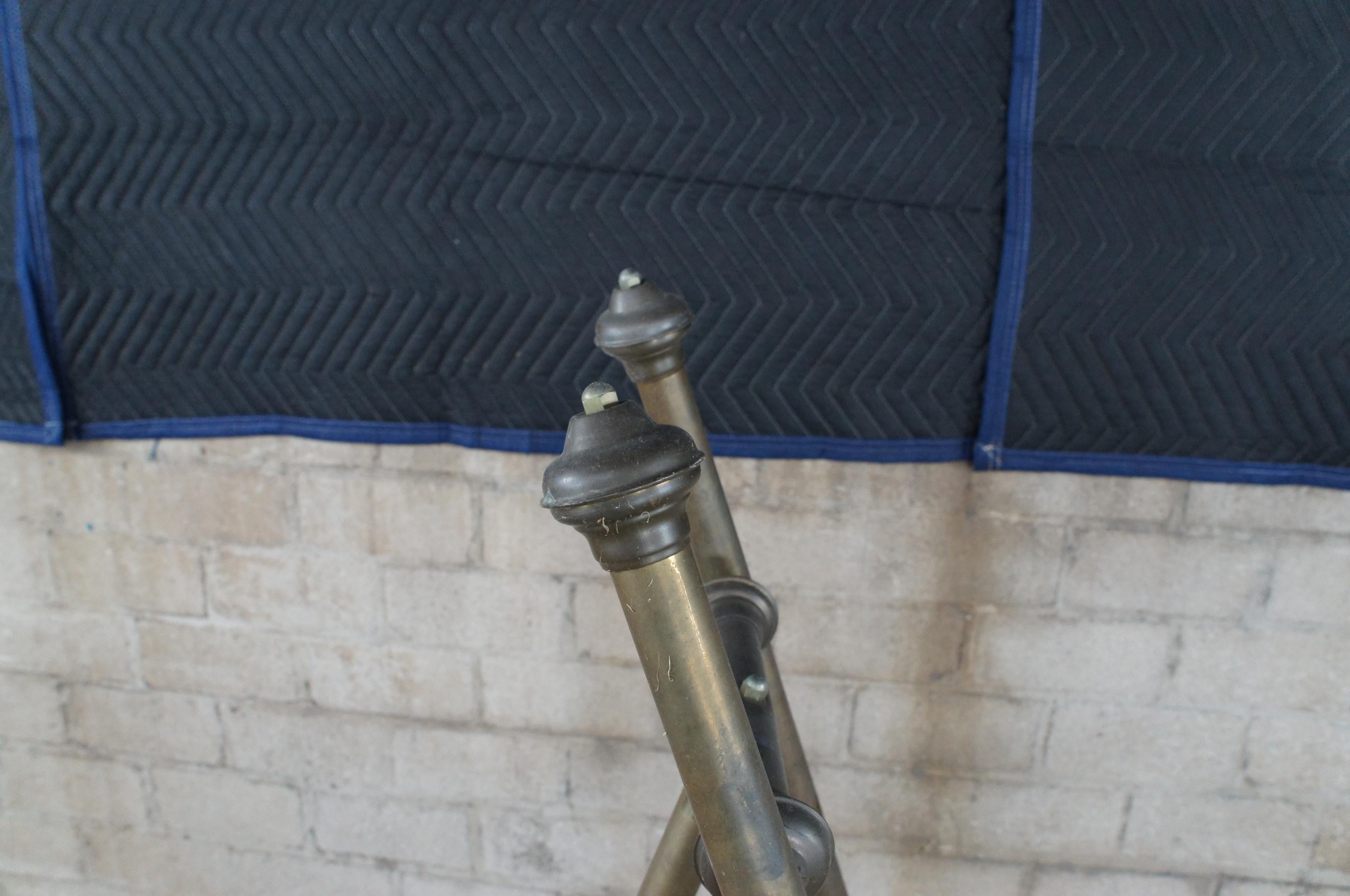 Antique Victorian Baroque Brass Art Painting Floor Display Easel 1