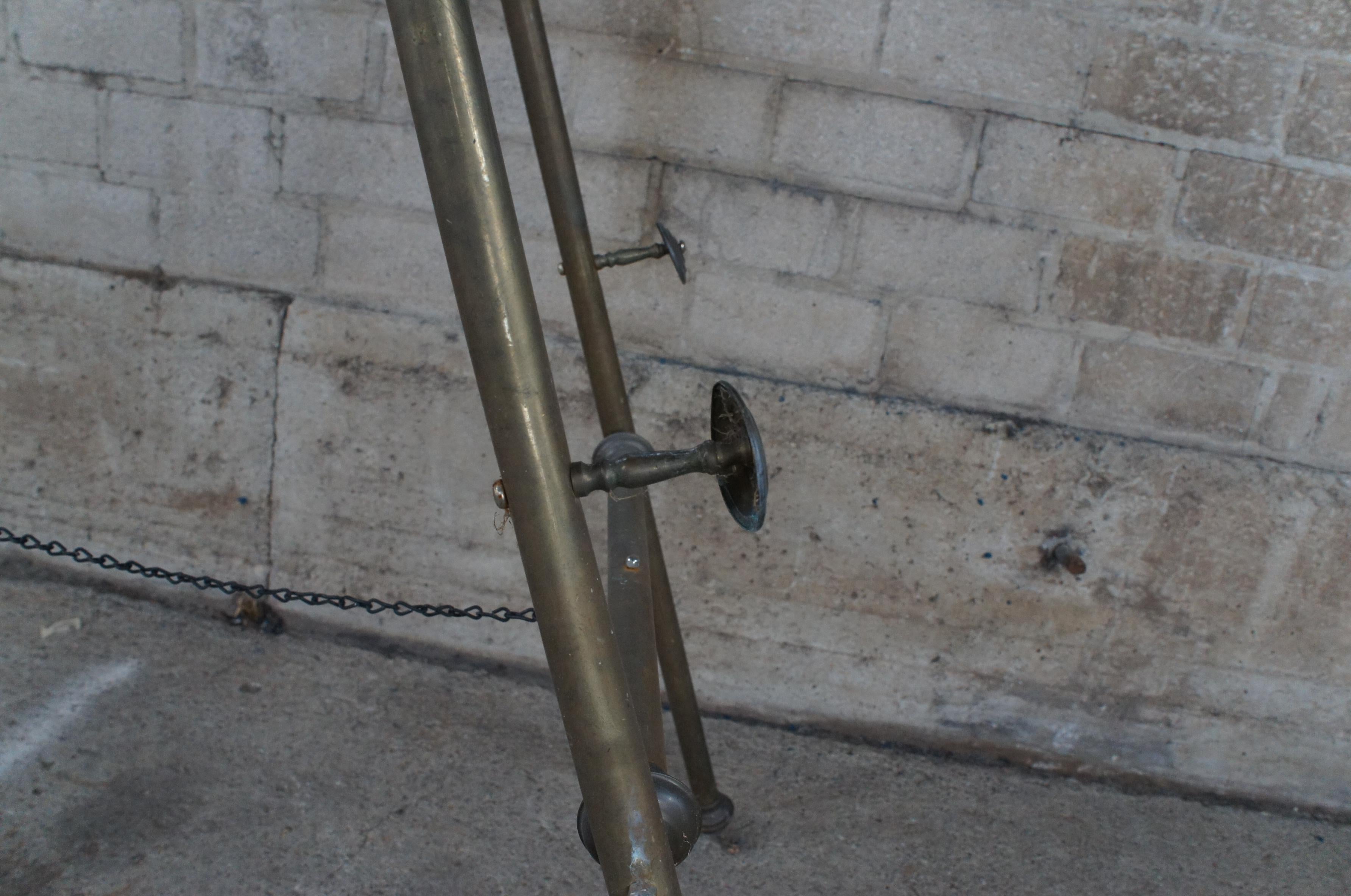 Antique Victorian Baroque Brass Art Painting Floor Display Easel 3