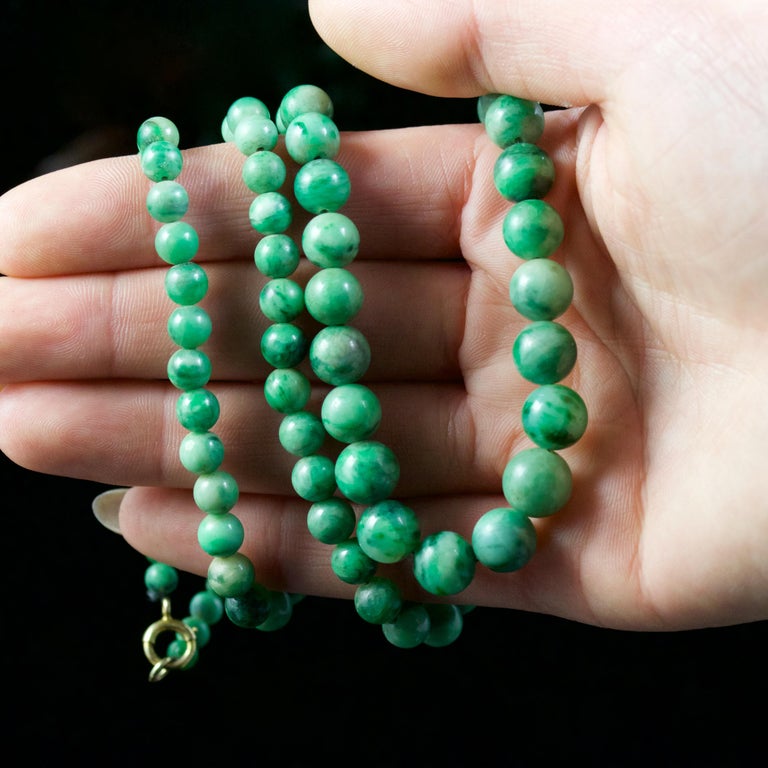 Antique Victorian Beaded Jade Necklace, circa 1900 at 1stDibs ...