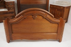 Antique Victorian Bed, Walnut Double Bed and Rails, East Lake, American 1880