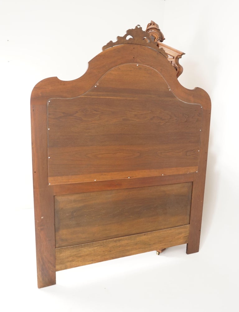 Antique Victorian Bed, Walnut Double Bed and Rails, East Lake, American