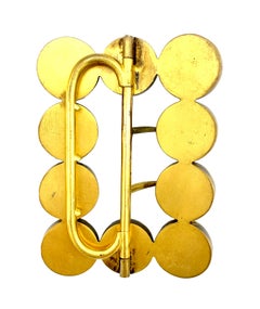 Antique Victorian Belt Buckle Sardonyx Cabochon Eyes Banded Agate Gilt Metall