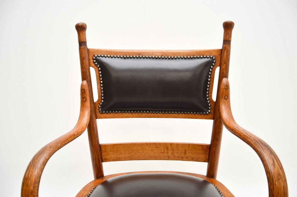 Antique Victorian Bentwood and Leather Swivel Desk Chair For Sale 2