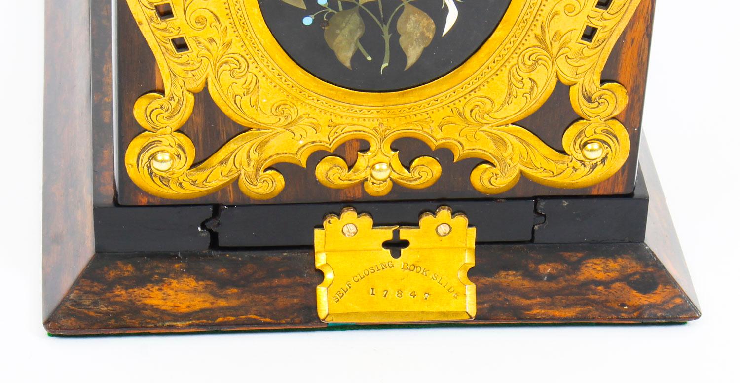 Antique Victorian Betjemann's Pietra Dura Coromandel Book Slide 19th C 5