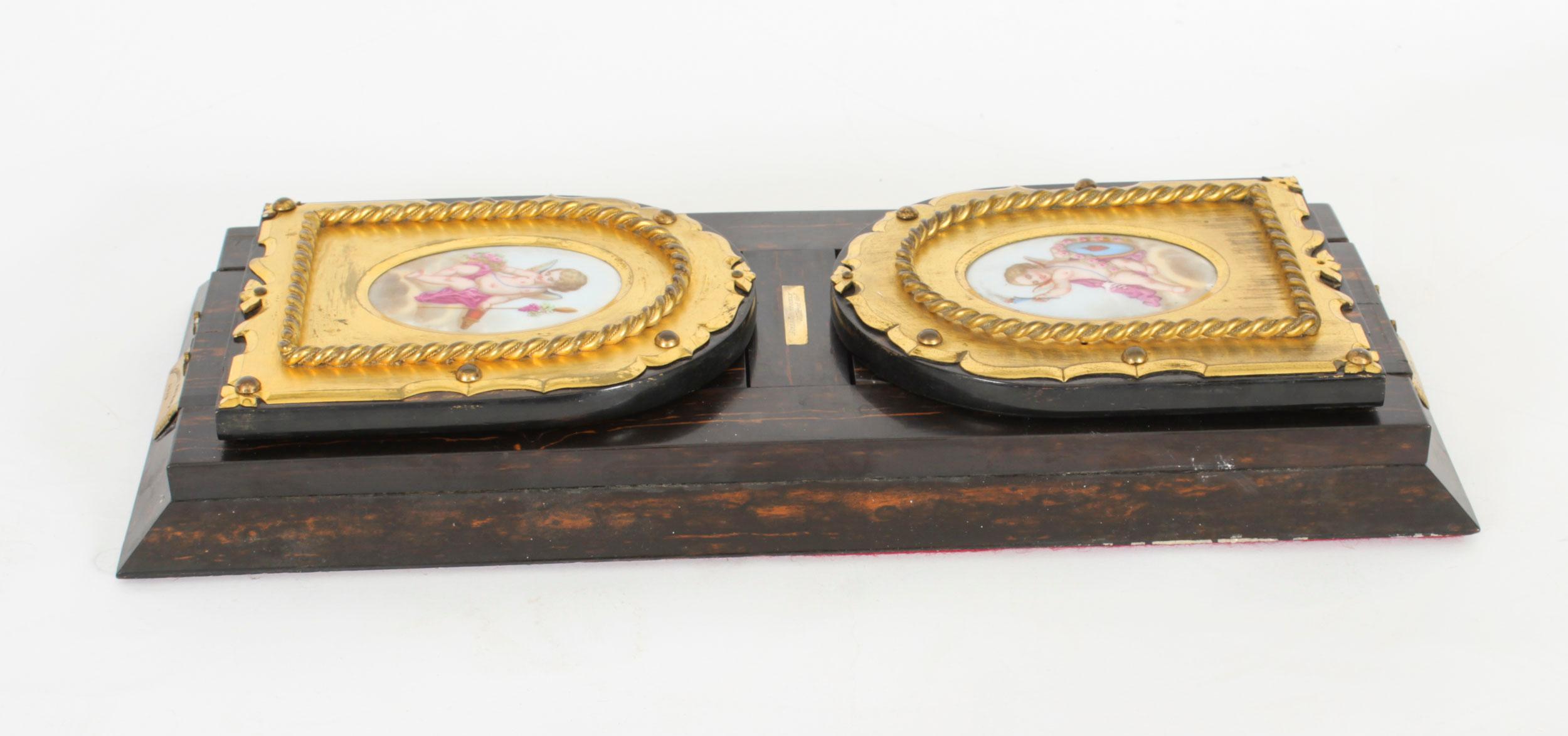 Antike viktorianische Betjemann's Porzellan-Coromandel-Buchschiene aus dem 19. Jahrhundert im Angebot 3