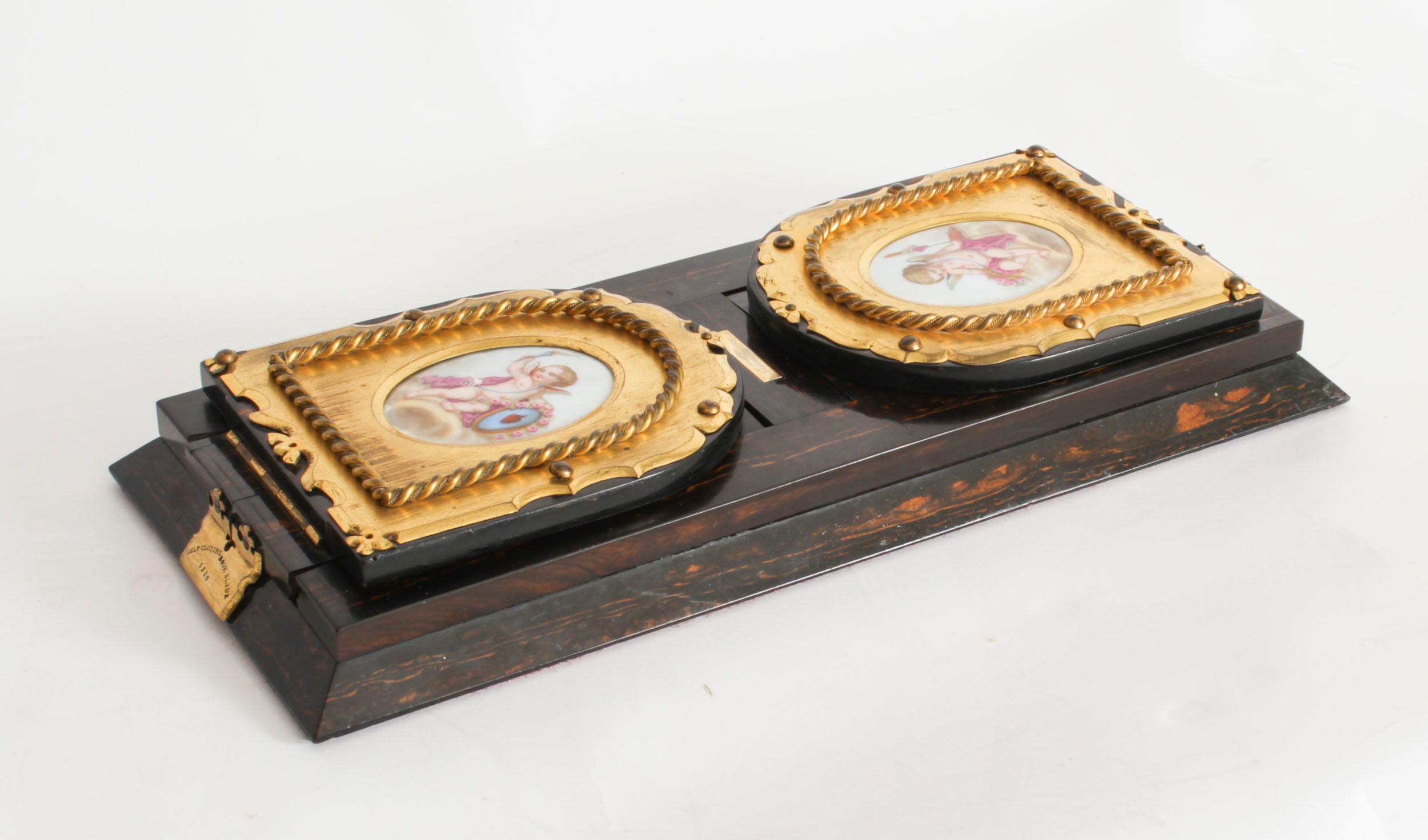 Antike viktorianische Betjemann's Porzellan-Coromandel-Buchschiene aus dem 19. Jahrhundert (Viktorianisch) im Angebot