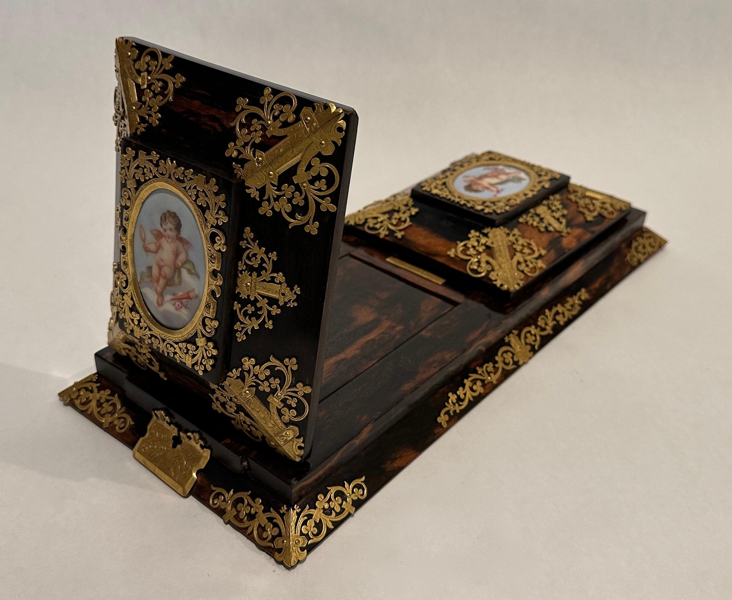 19th Century Antique Victorian Betjemann's Self Closing Coromandel Book Slide For Sale