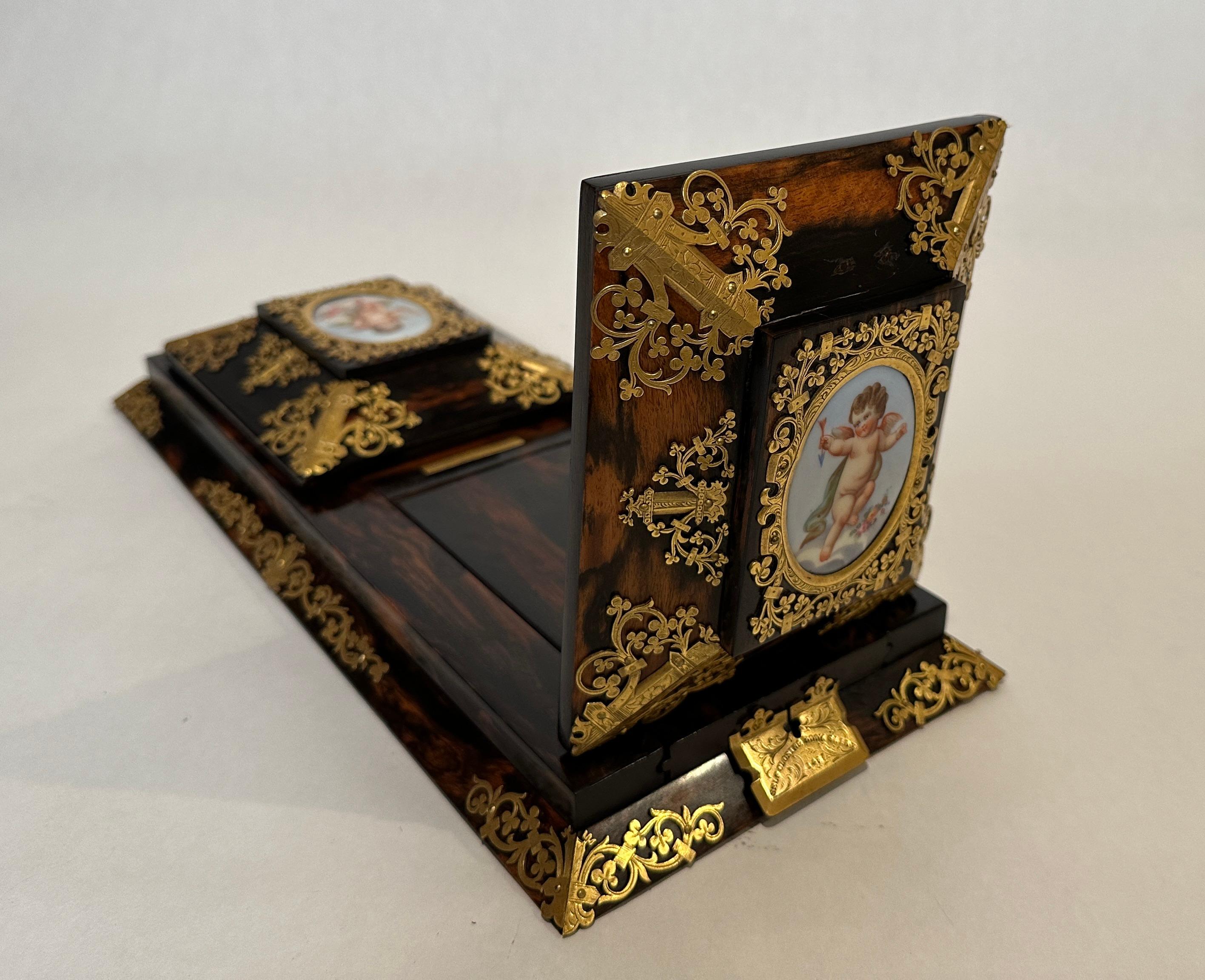 Bronze Antique Victorian Betjemann's Self Closing Coromandel Book Slide For Sale