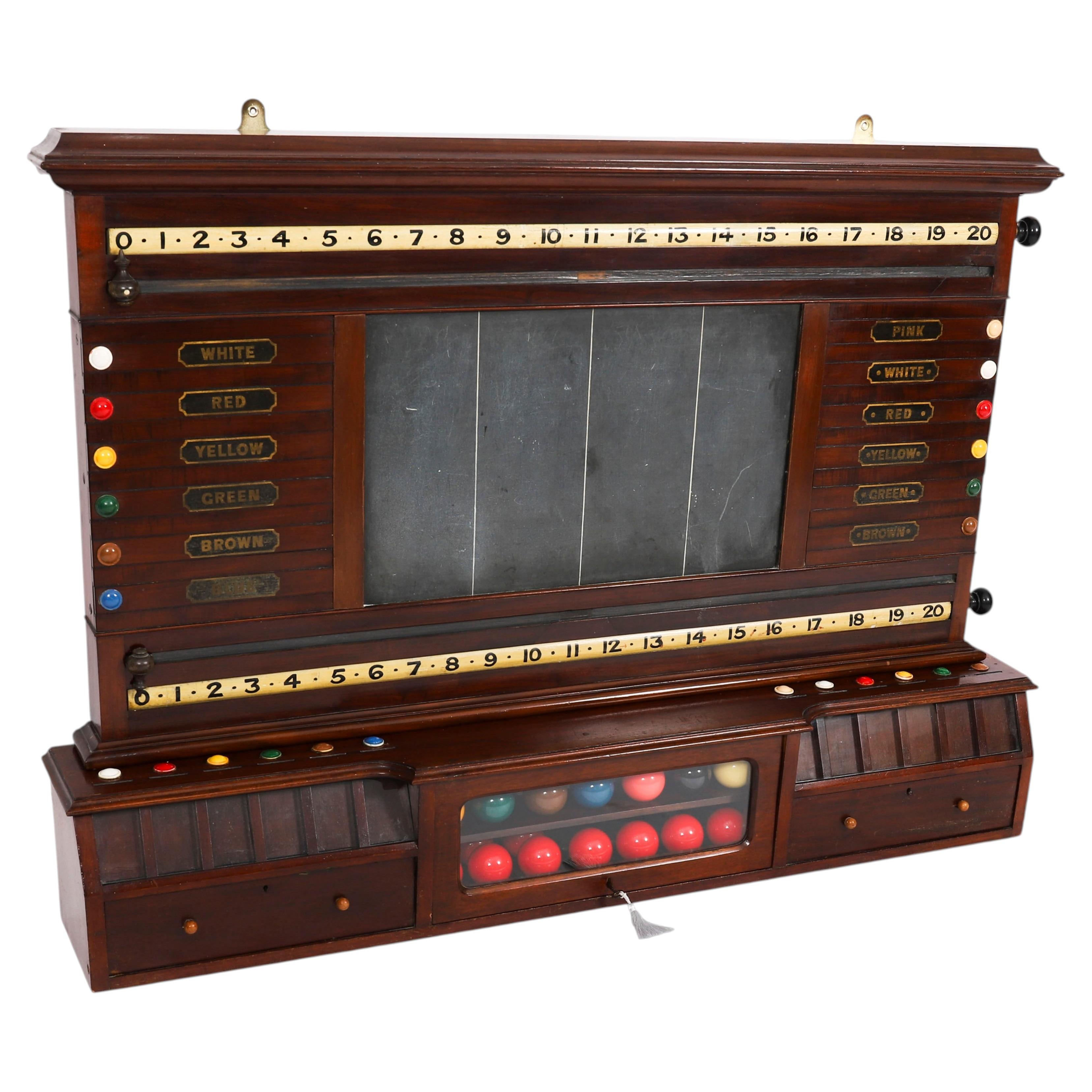 Antique Victorian Billiard Snooker and Life Pool Scoreboard 19th Century