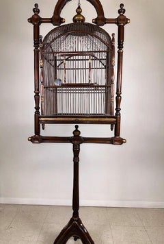 Antique Victorian Bird Cage on a Stand