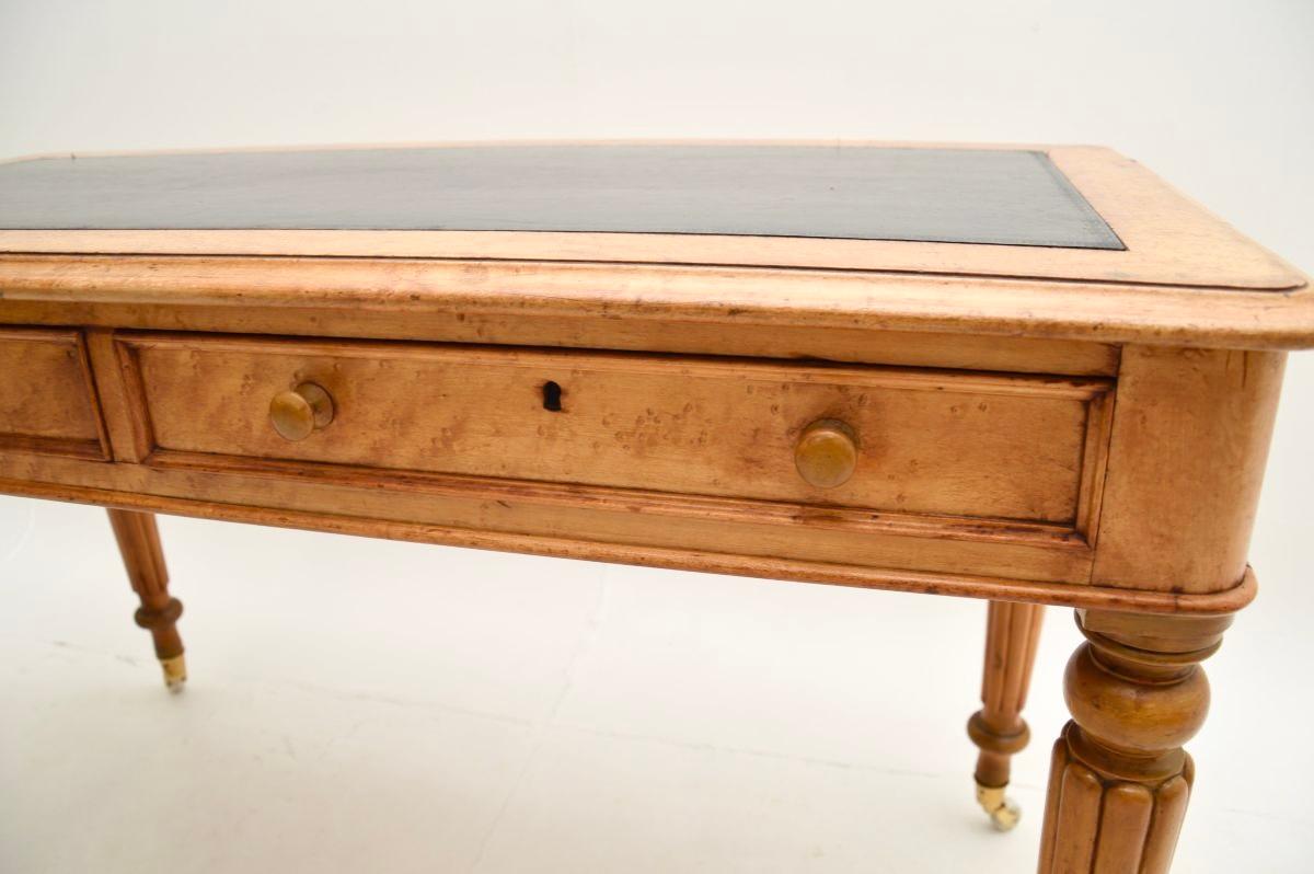 Antique Victorian Birds Eye Maple Writing Table / Desk 5
