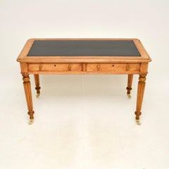 Antique Victorian Birds Eye Maple Writing Table / Desk