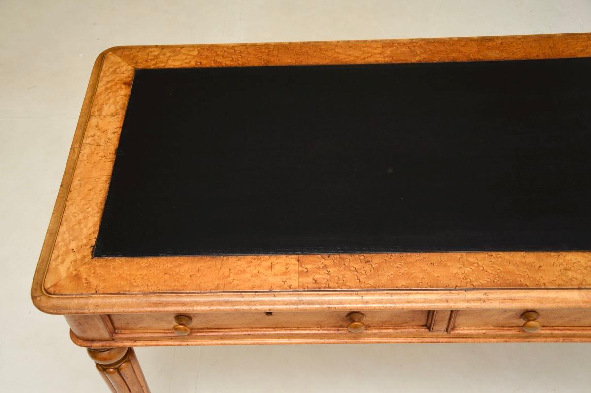 Antique Victorian Birds Eye Maple Writing Table / Desk 1