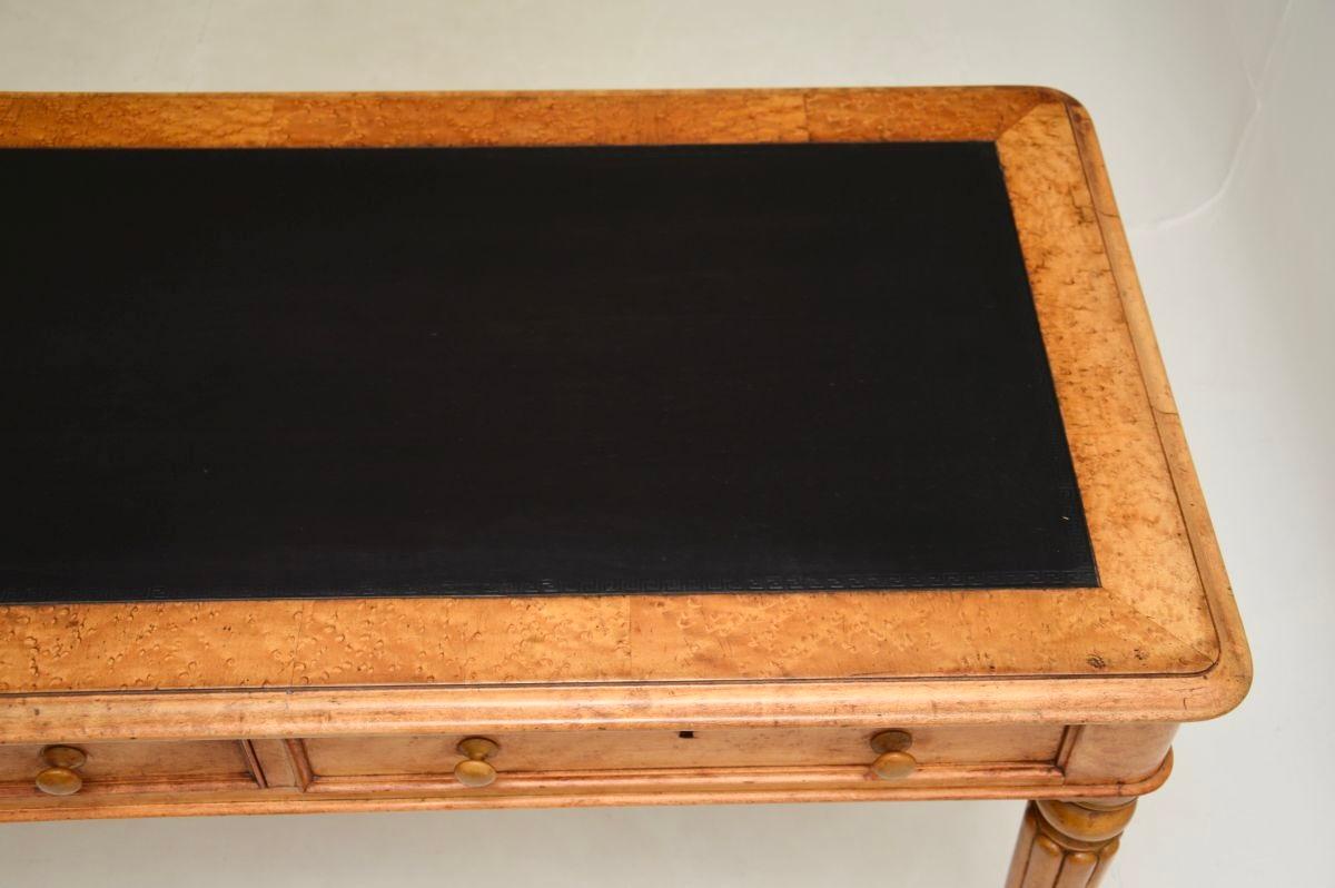 Antique Victorian Birds Eye Maple Writing Table / Desk 2