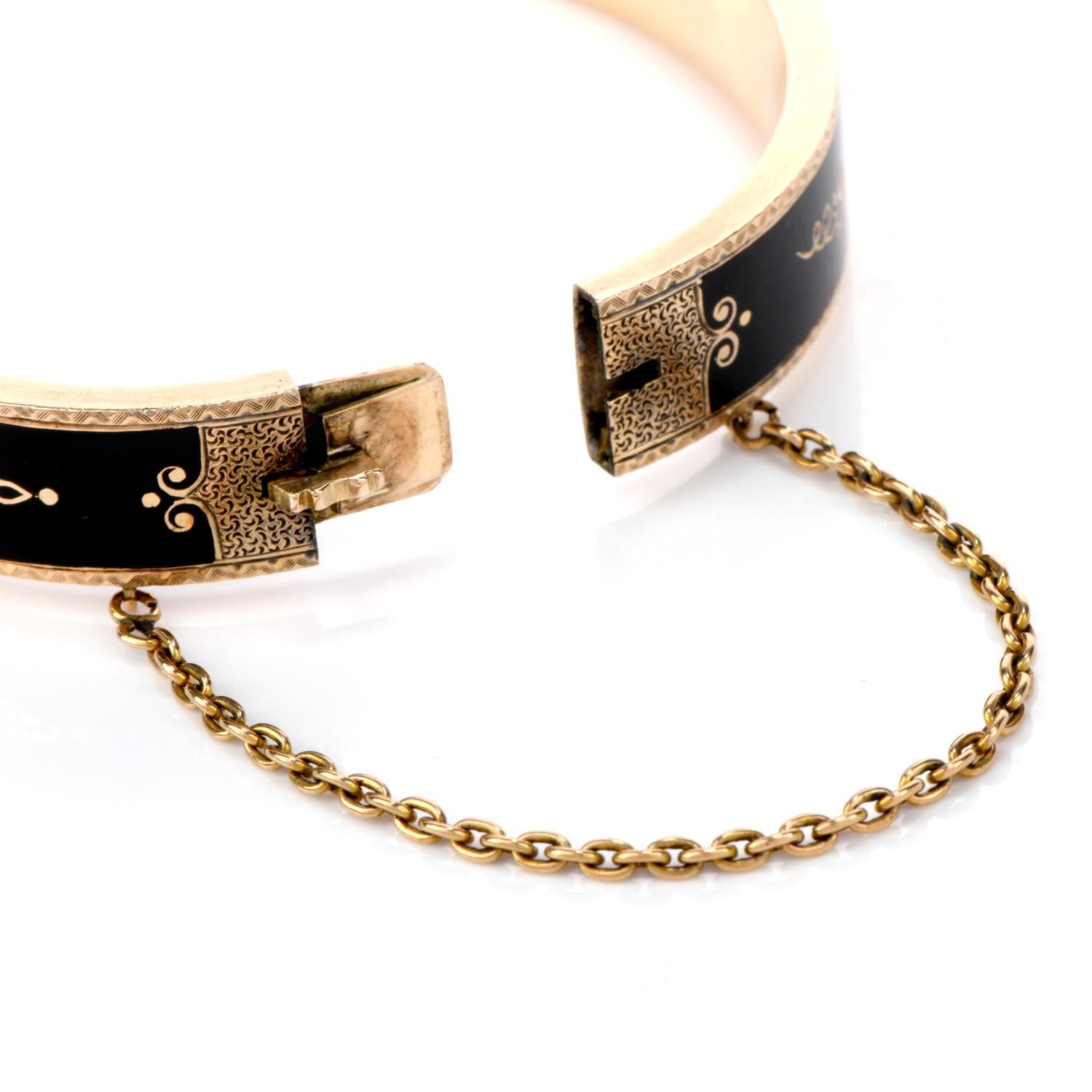 gold enamel bracelet
