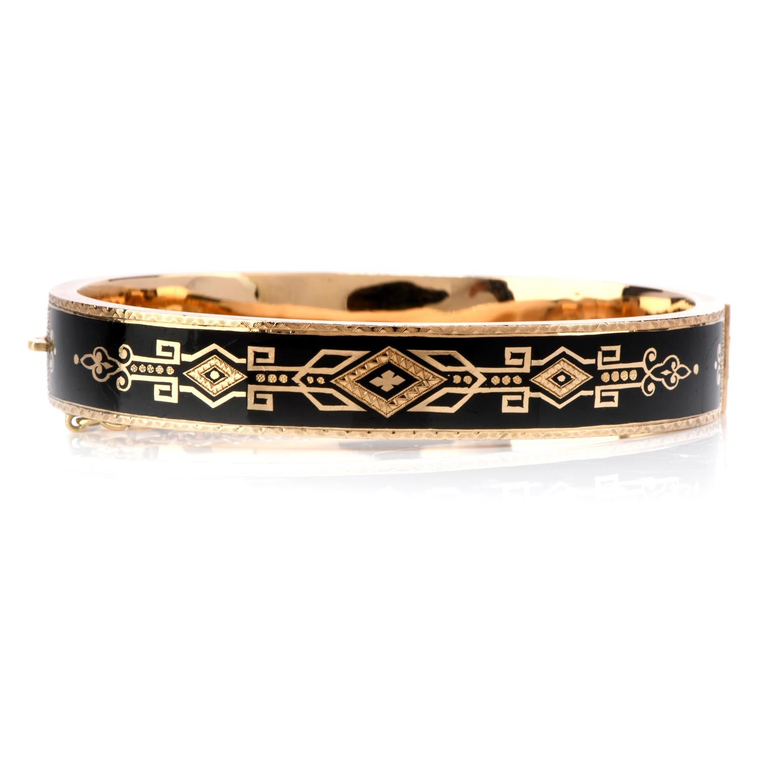 black and gold bangle bracelet