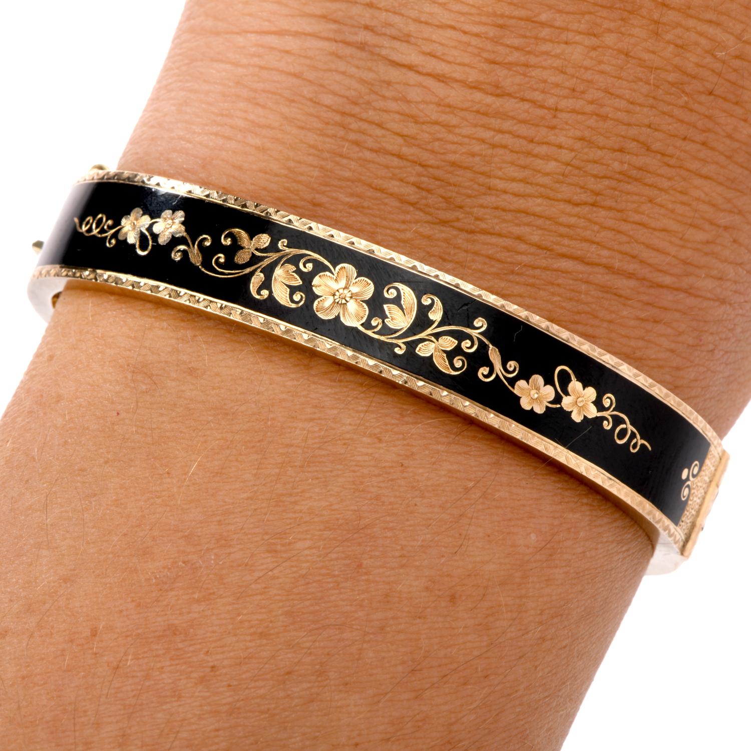 black enamel bracelet