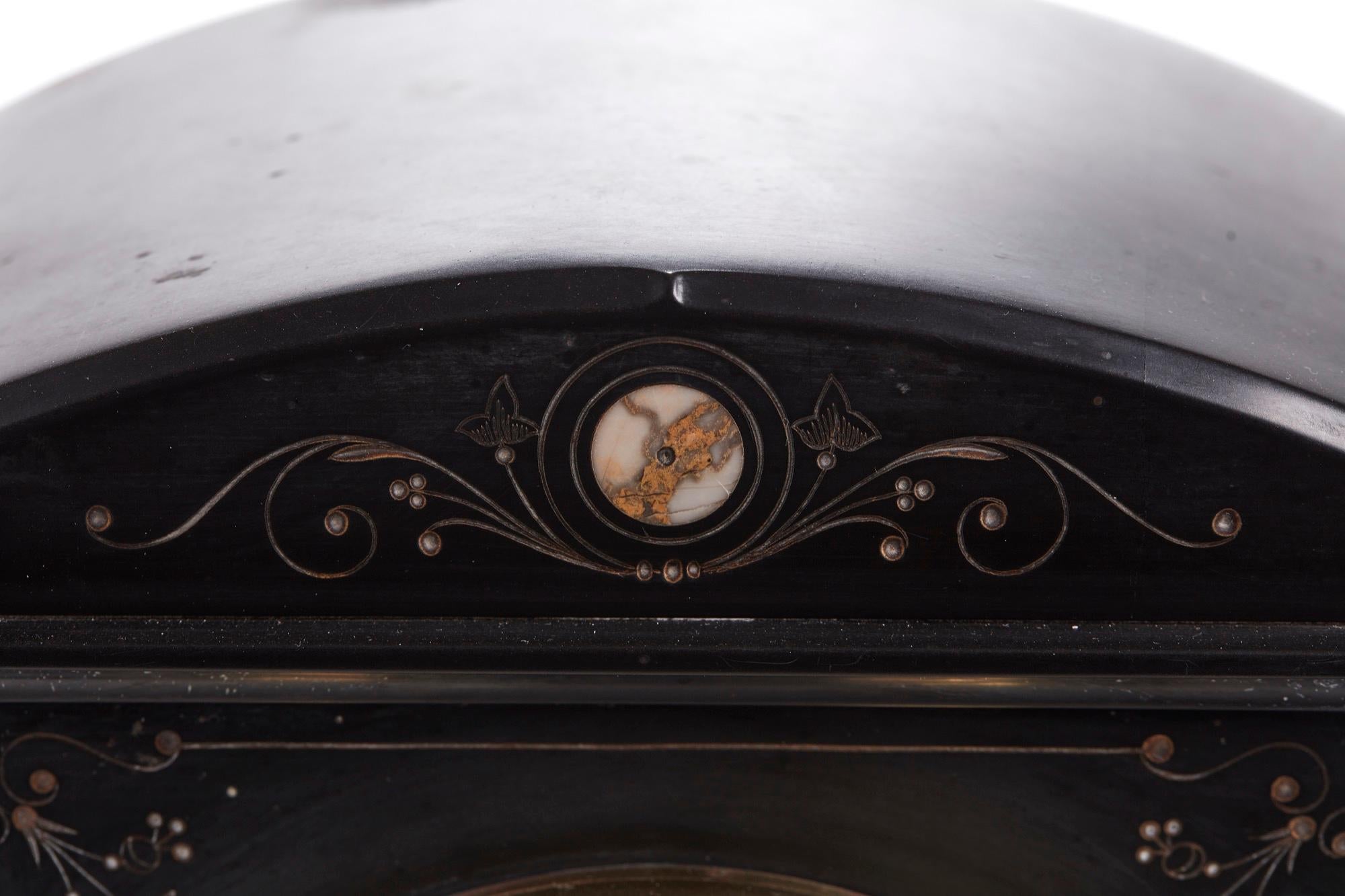 french slate and marble mantle clock