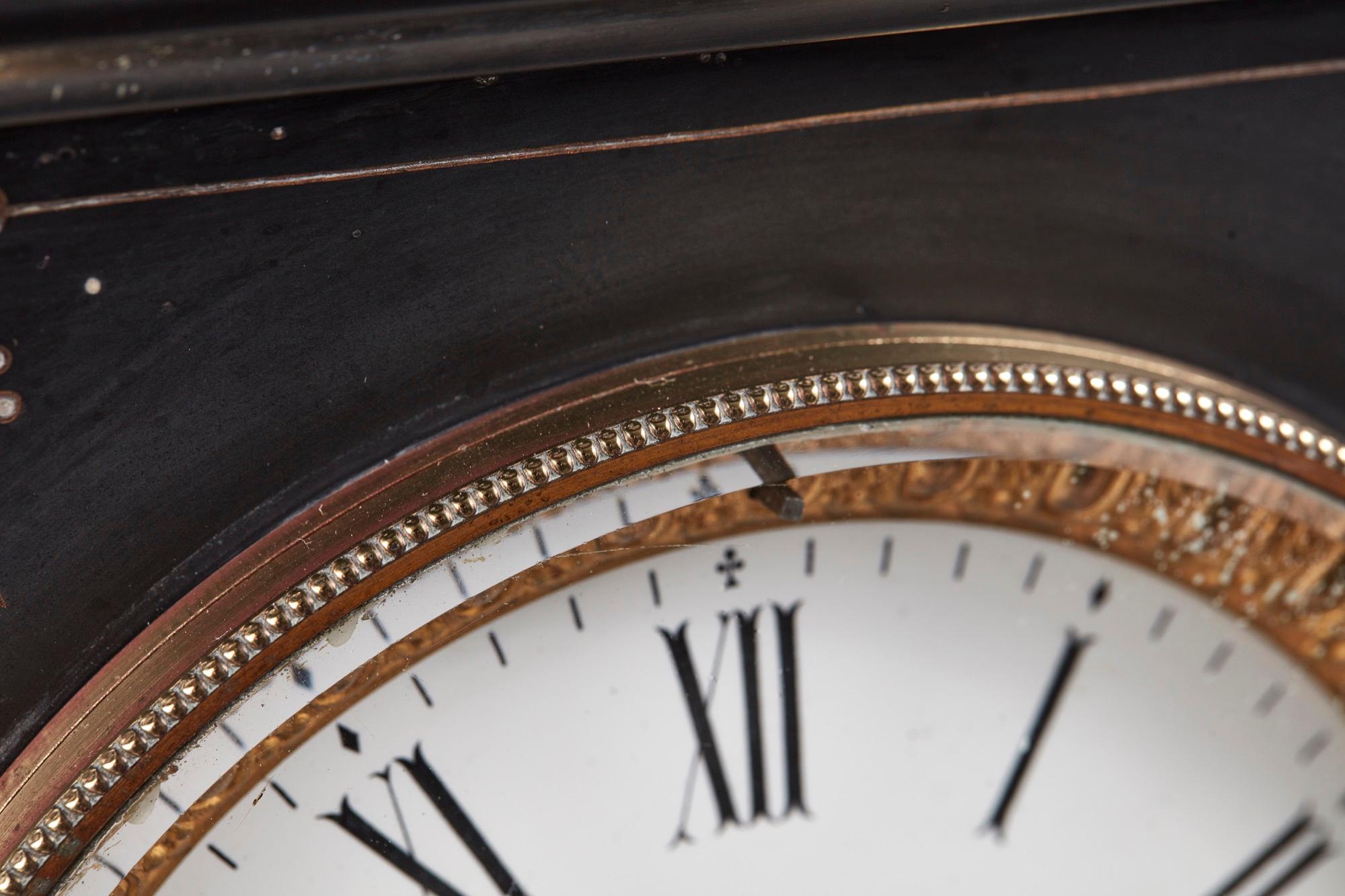 19th Century Antique Victorian Black Slate Mantle Clock