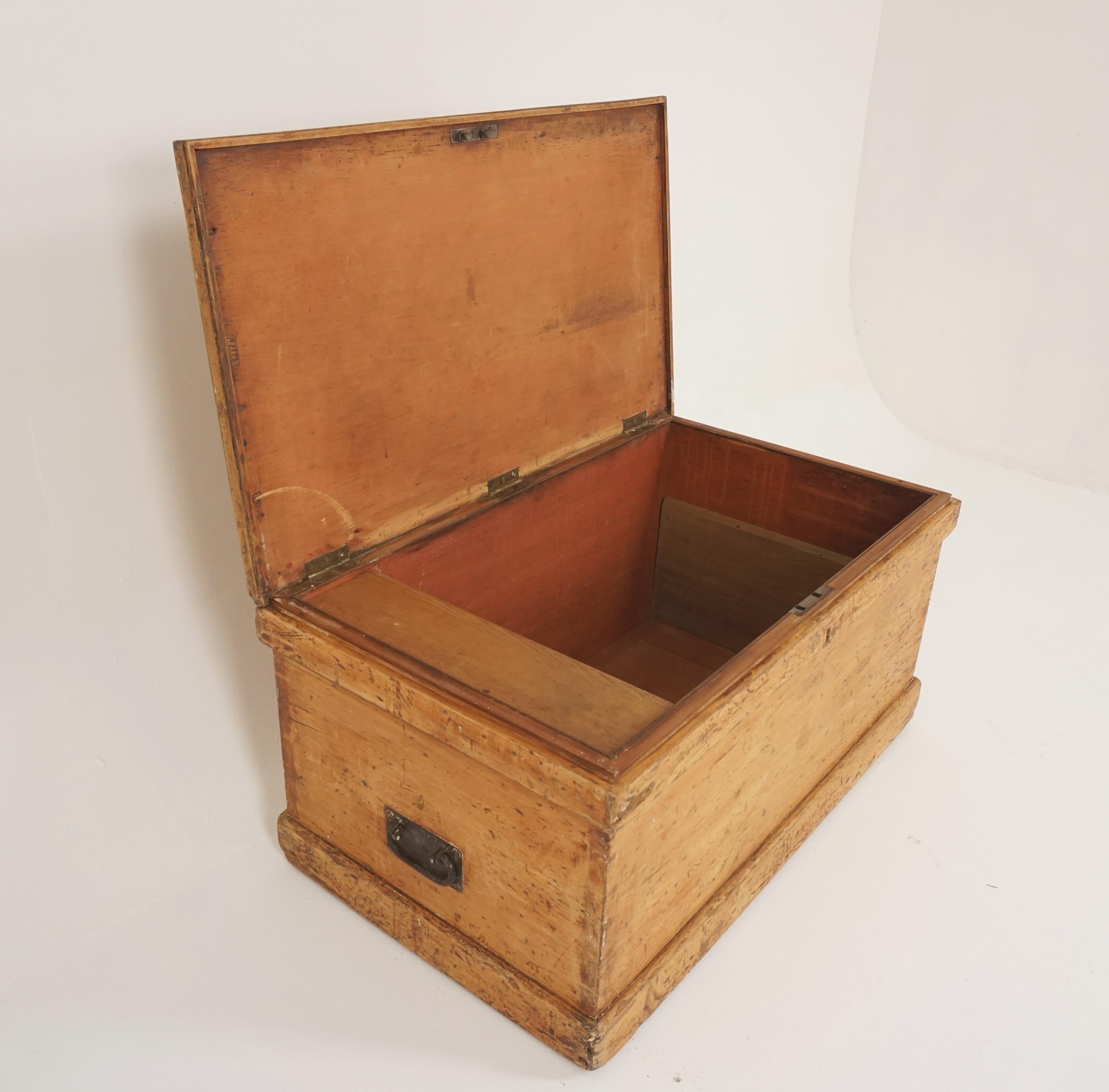 Antique Victorian Blanket Box, Coffee Table, Trunk, Scotland, 1880 at