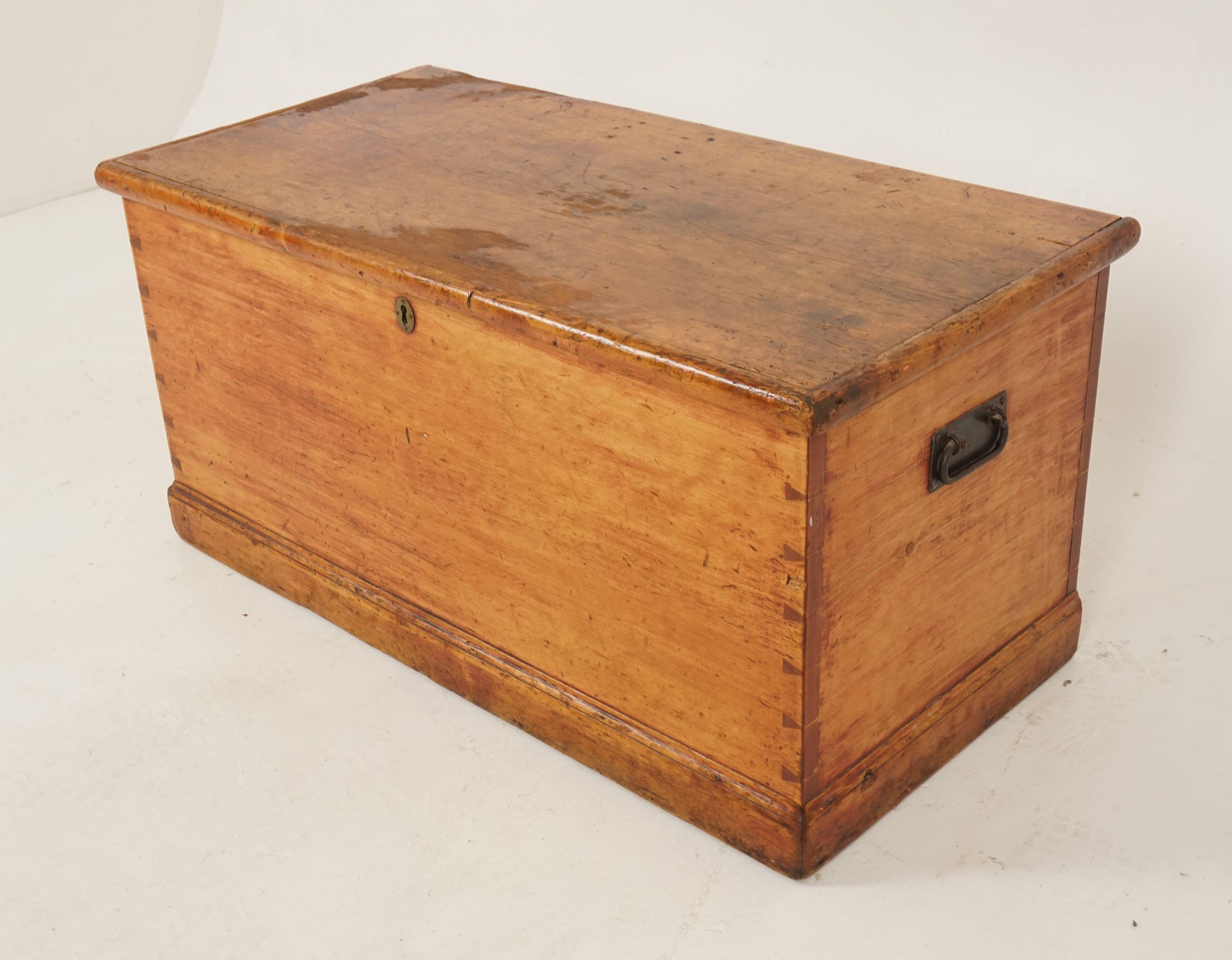 Antique Victorian blanket box, pine toy box, coffee table, Scotland 1880, B2526

Scotland 1880
Solid pine
Original finish
Single plank top with moulded edge
Hinged top with blacksmith made strap hinges
Candle box and a pair of pull out