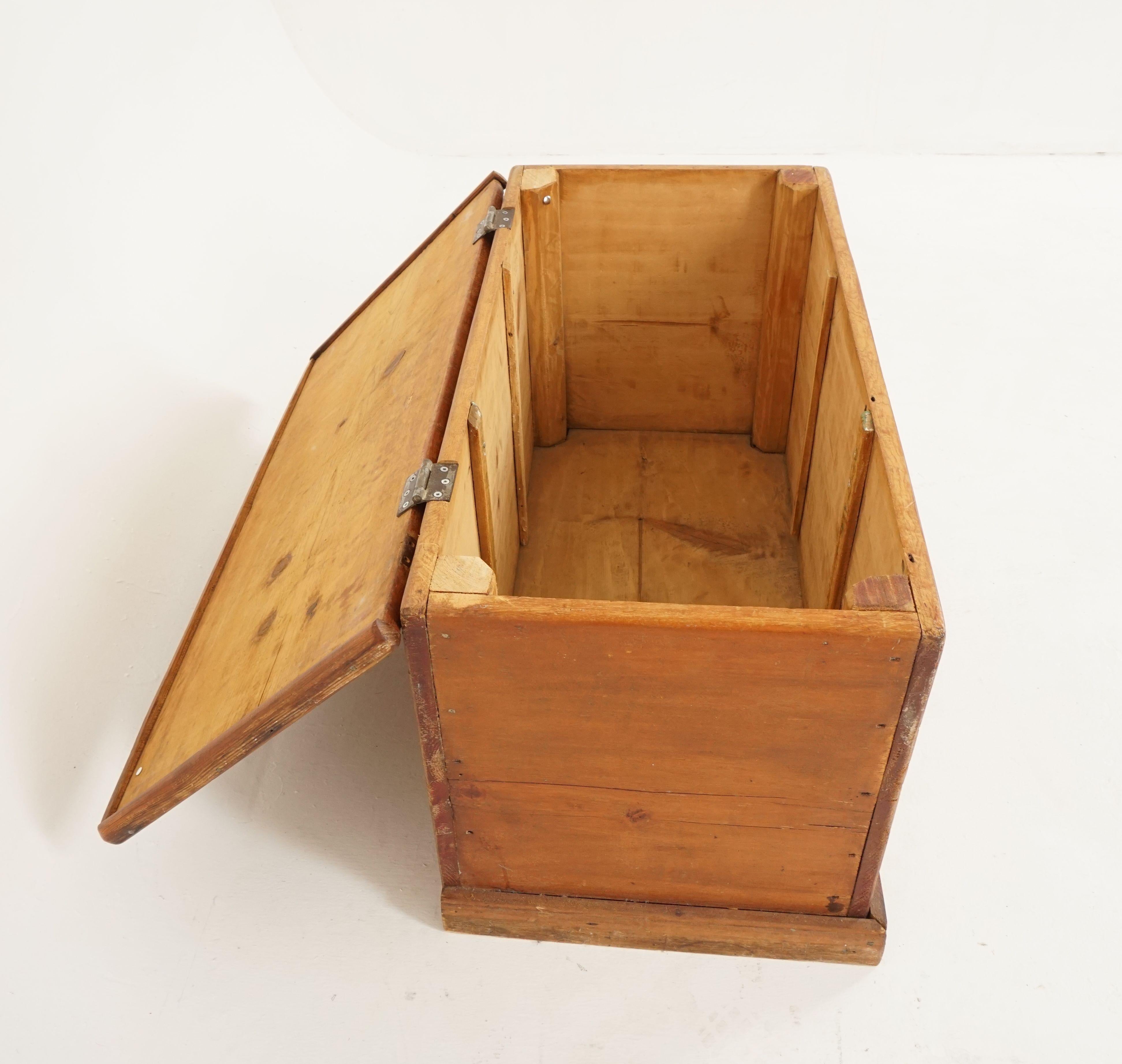 Hand-Crafted Antique Victorian Blanket Box, Pine Toy Box, Coffee Table, Scotland 1890, B2527 