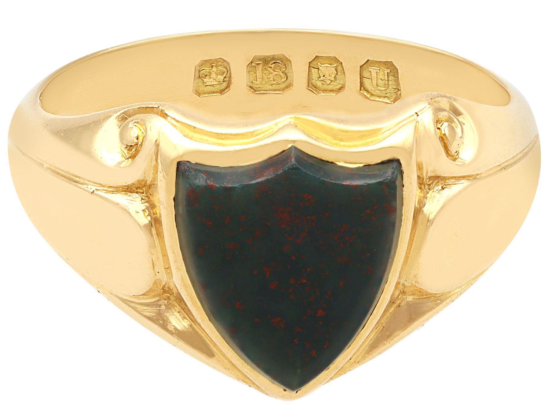 gold bloodstone ring