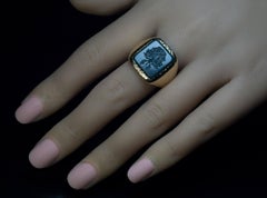 Antique Victorian Bloodstone Gold Armorial Signet Ring
