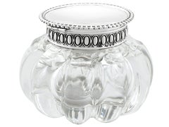 Victorian Blown Glass and Sterling Silver Ink Bottle