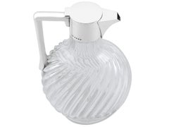 Antique Victorian Blown Glass and Sterling Silver Mounted Claret Jug