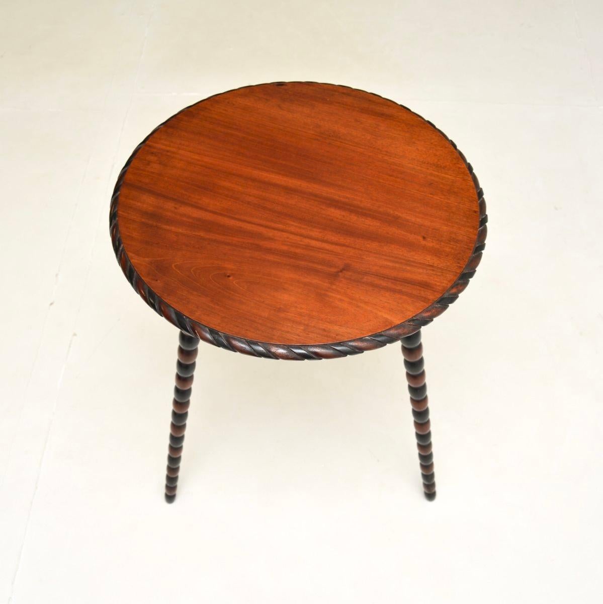 Late Victorian Antique Victorian Bobbin Leg Side Table