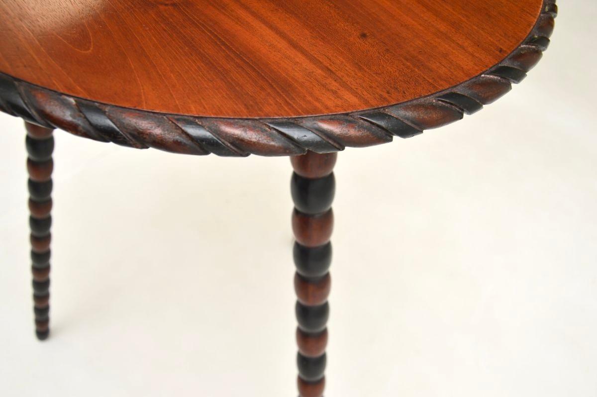 British Antique Victorian Bobbin Leg Side Table