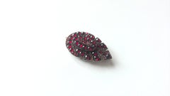 Antique Victorian Bohemian Garnet Double Layer Leaf Brooch Pendant